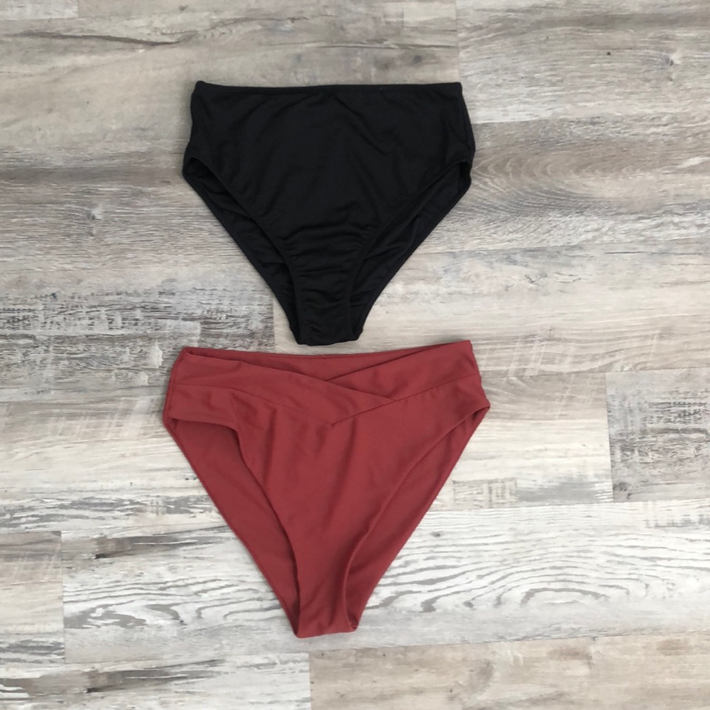 High waisted swim bottoms